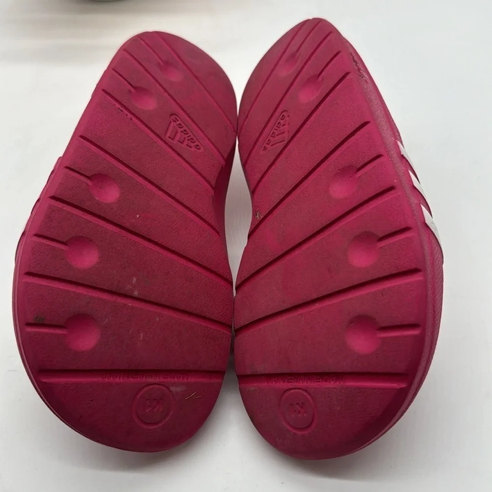Adidas Hot Pink White Slides Kids Size 1 KS6444